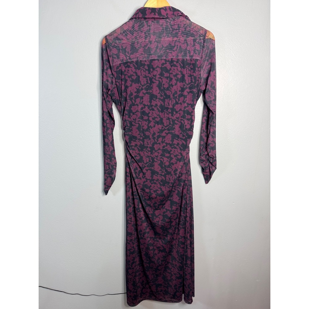 Madewell Long-Sleeve Polo Midi Dress‎ deep aubergine XL NWT - Picture 7 of 10